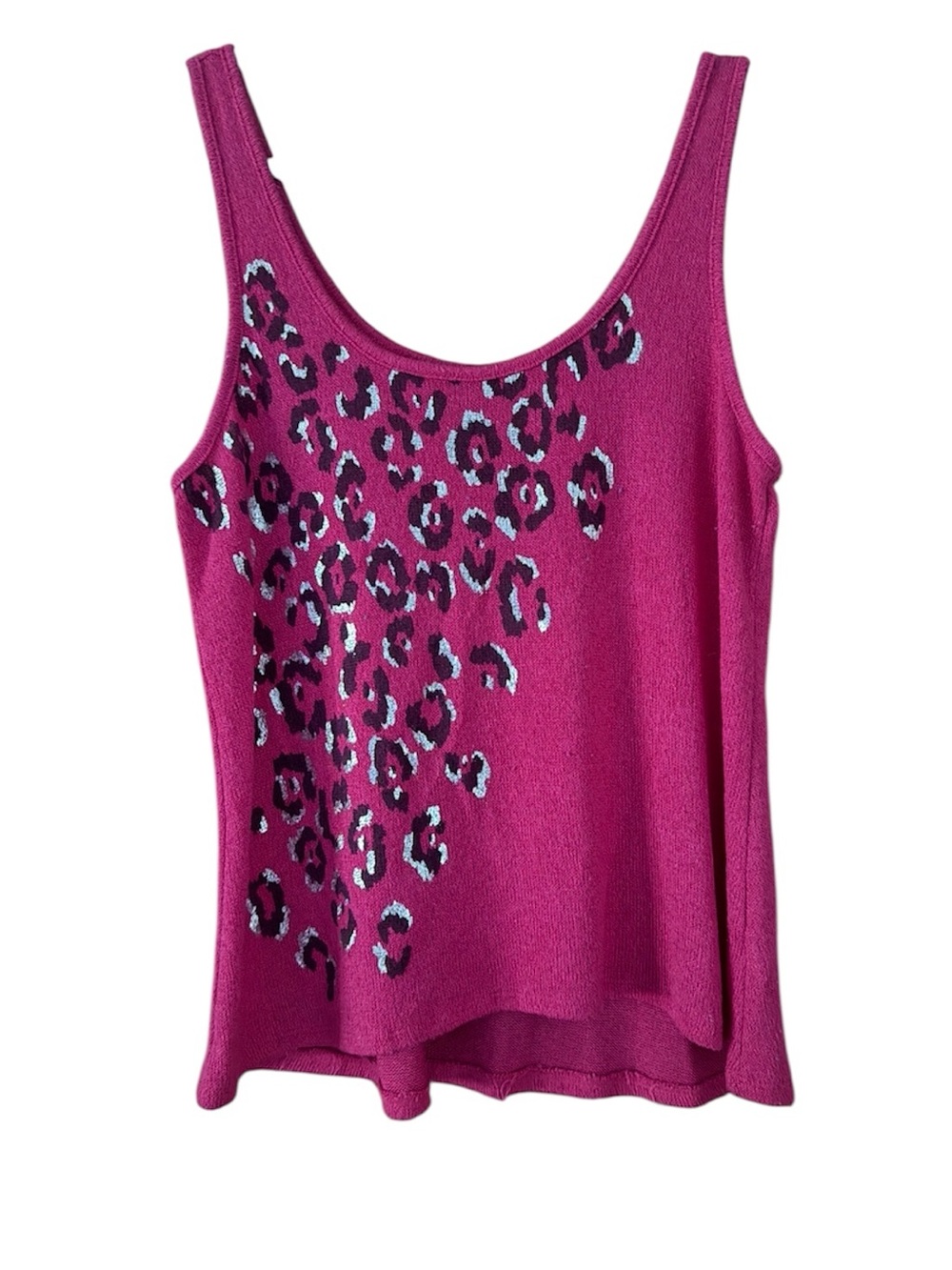 Y2K FANG Pink Leopard Tank Top Large
